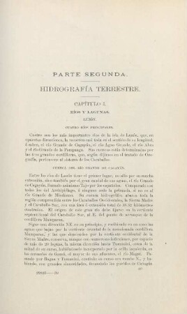 Parte segunda. Hidrografía terrestre