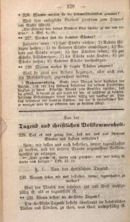 Von der Tugend und christlichen Vollkommenheit.