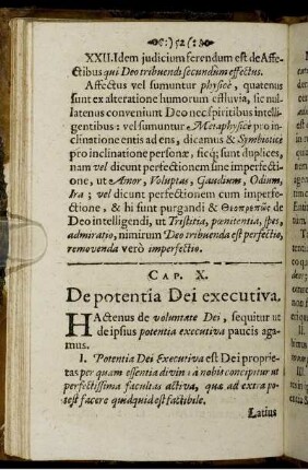 Cap. X. De potentia Dei executiva
