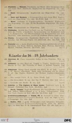 Künstler des 16.-19. Jahrhunderts (Nr. 286-766)
