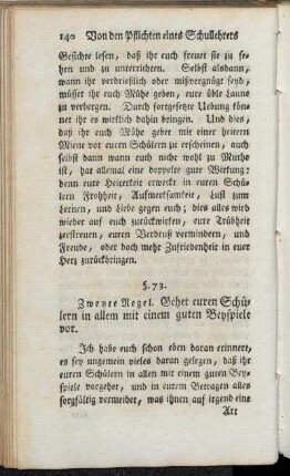 Zweyte Regel. Gehet euren Schülern in allem mit einem guten Beyspiele vor