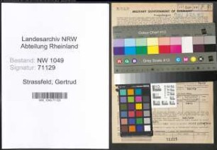 Entnazifizierung Gertrud Strassfeld , geb. 15.07.1888 ()
