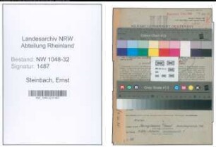 Entnazifizierung Ernst Steinbach , geb. 08.09.1900 (Beamter)