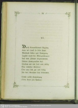 XV. Des Tages Höhepunkt