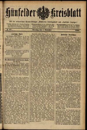 Ausgabe vom Dienstag, den 01. November 1898.