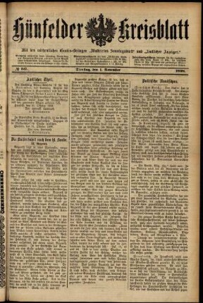 Ausgabe vom Dienstag, den 01. November 1898.