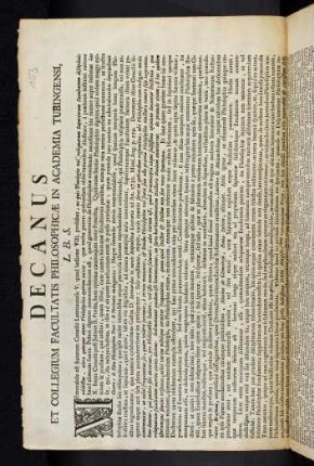 Decanus et Collegium ...
