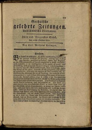 Zwey und Vierzigstes Stück, den 20ten October 1792.