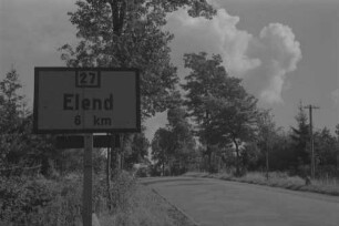 Braunlage: Elend 6 km, Schild