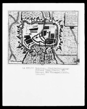 Haguenau: Stadtplan mit Zustand der Stadtbefestigung um 1648