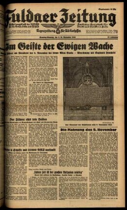 Ausgabe vom Samstag, den 09. November 1940.