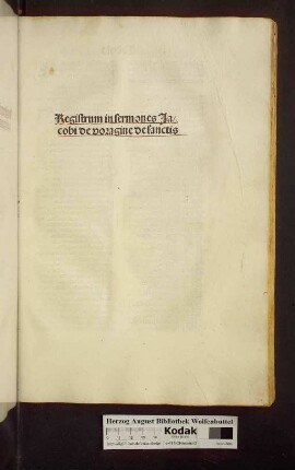 Registrum in sermones Jacobi de voragine de sanctis