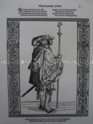 Kriegerdarstellung, Profoss der Landsknechte, 1510/1530.