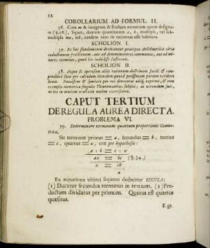 Caput Tertium De Regula Aurea Directa.