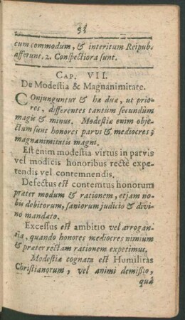 Cap. VII. De Modestia & Magnanimitate.