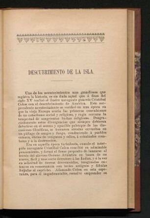 Descubrimiento de la isla.