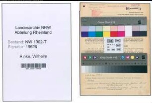 Entnazifizierung Wilhelm Rinke , geb. 06.04.1896 (Kolonnenfuehrer)