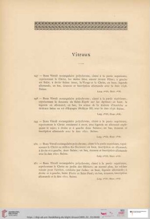 Vitraux (Nr. 247 - 337)