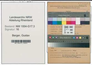 Entnazifizierung Gustav Berger , geb. 24.04.1886 (Buchdrucker)