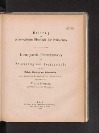 VII. [Dissertationen.]