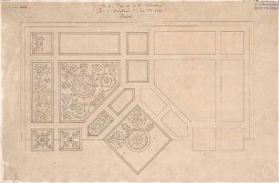 Klenze, Leo von; St. Petersburg (Russland); Eremitage - Rembrandt - Saal 1. OG - Plafond (Ansicht)