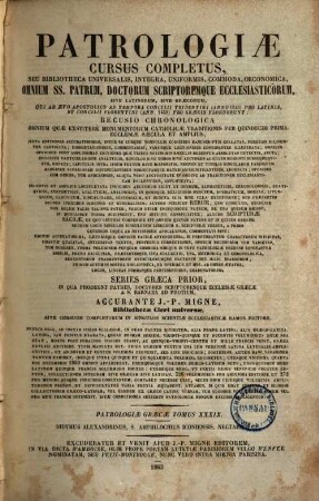 Didymu tu Alexandreōs ta sōzomena panta : = Didymi Alexandrini opera omnia