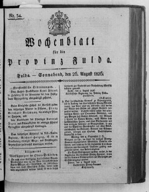 Nr. 34, Ausgabe vom 26. August 1826