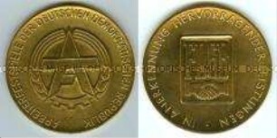 Auszeichnungsmedaille (Gold) der 11. Arbeiterfestspiele der DDR in Karl-Marx-Stadt