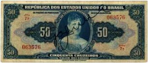Geldschein, 50 Cruzeiros, 1943