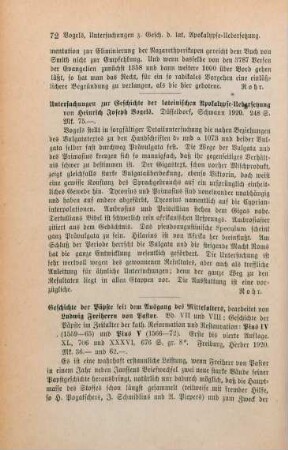 72 [Rezension] Vogels, Heinrich Josef, Untersuchungen zur Geschichte der lateinischen Apokalypse-Übersetzung