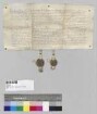 Johann Weichser und sein Bruder Niklas verkaufen mit ihren Ehefrauen an Ulrich Sattler, Bürger zu Landshut, und seine Ehefrau ihren Zehnt zu Unterglaim und zu Oberglaim mit Lehenherrnshand Herzog Stefans von Bayern. S1: Johann Weichser, S2: Niklas Weichser