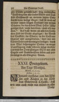 XXXI. Evangelium. Am Tage Matthiä