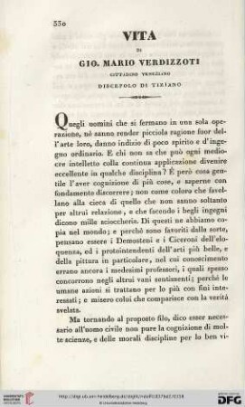Vita di Gio. Mario Verdizzoti, cittadino veneziano, discepolo di Tiziano