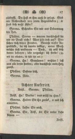 Achter Auftritt. Arist. Serena. Philint