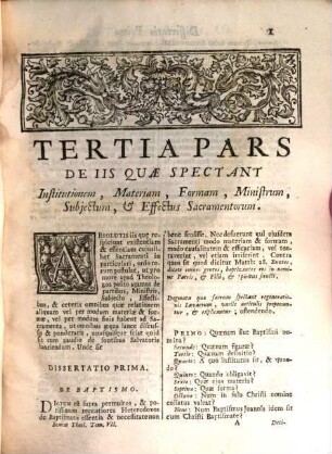 Theologia patrum dogmatica, scholastico-positiva, 7. De Sacramentis Pars Tertia ...