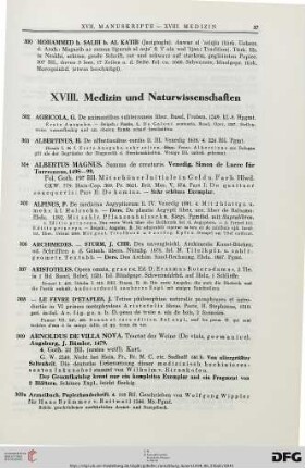 Medizin und Naturwissenschaften (Nr. 301-423)