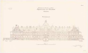 Psychiatrische- und Nervenklinik der Charité, Berlin: Lehrgebäude: NW-Ansicht 1:100