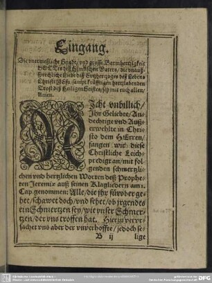 Leichenpredigt : Eingang, Thema, Causae Propositi thematis explicandi, Explicatio, Applicatio, Hertzlabender Trost, Nützliche vermahnung