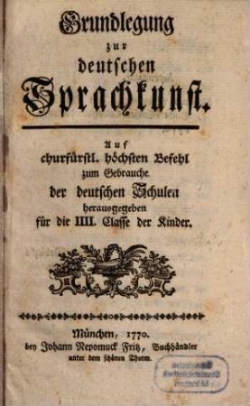 Grundlegung zur deutsch Sprach-Kunst