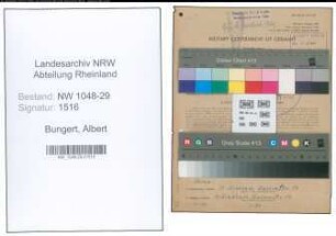 Entnazifizierung Albert Bungert , geb. 11.10.1890 (Beamter)