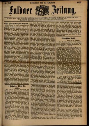 Ausgabe vom Samstag, den 10. Dezember 1887.
