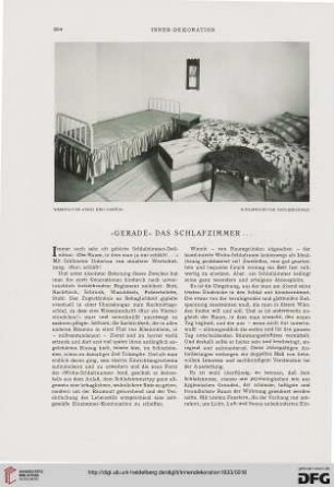"Gerade" das Schlafzimmer...