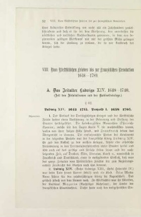 VIII. Vom Westfälischen Frieden bis zur französischen Revolution. 1648-1789