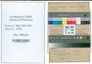 Entnazifizierung Wilhelm Otto , geb. 09.03.1901 (Hauptkassierer)