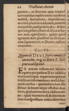 Cap. VI. Quomodo Deus supra omnia sit amandus, neq[ue] ex litera S. Scripturae addiscitur.