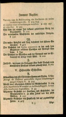 V. Historische Schriften