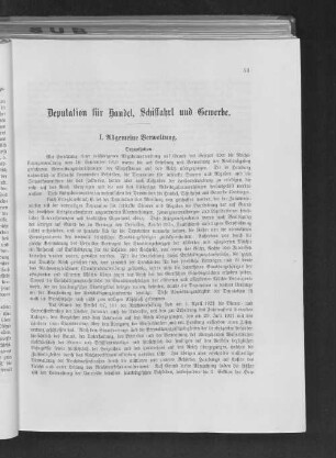 Deputation für Handel, Schiffahrt und Gewerbe.