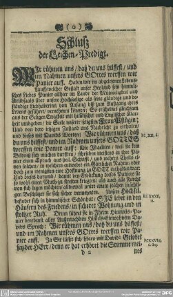 Schluß der Leichen-Predigt