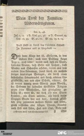 Mein Trost bey Familien-Widerwärtigkeiten.