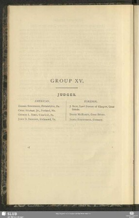 Group XV. Judges